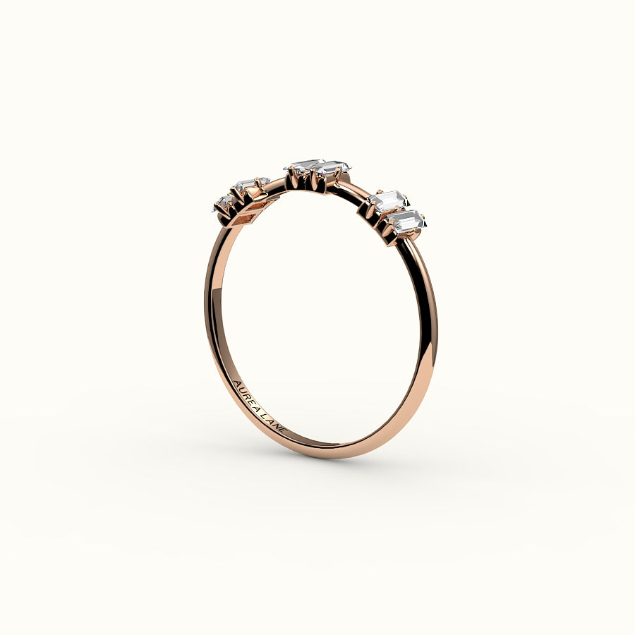 Skipped Baguette Diamond Band