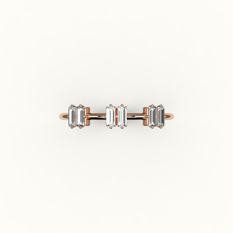 Skipped Baguette Diamond Band