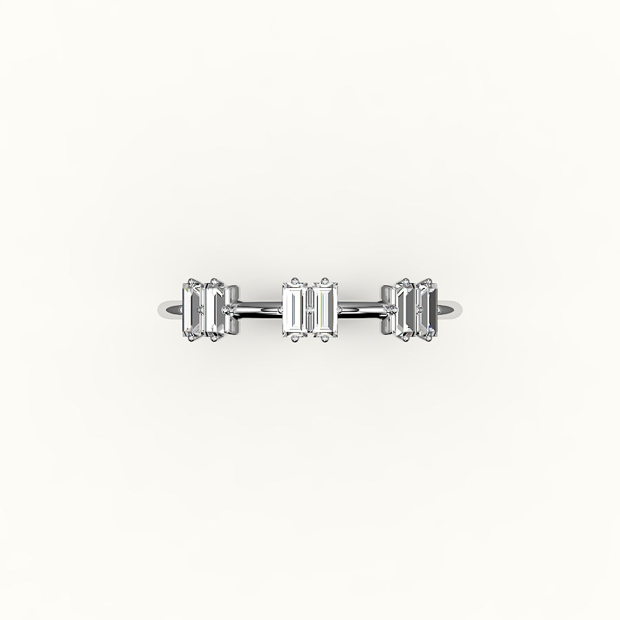 Skipped Baguette Diamond Band