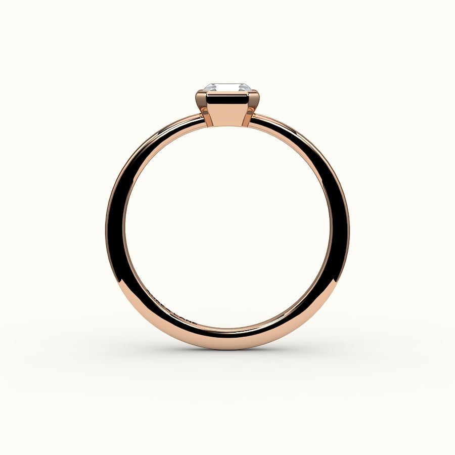 Classic Asscher Cut Bezel Ring Setting