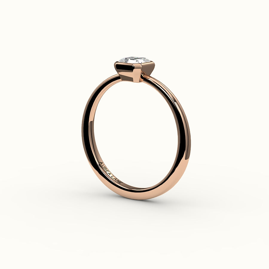 Classic Asscher Cut Bezel Ring Setting