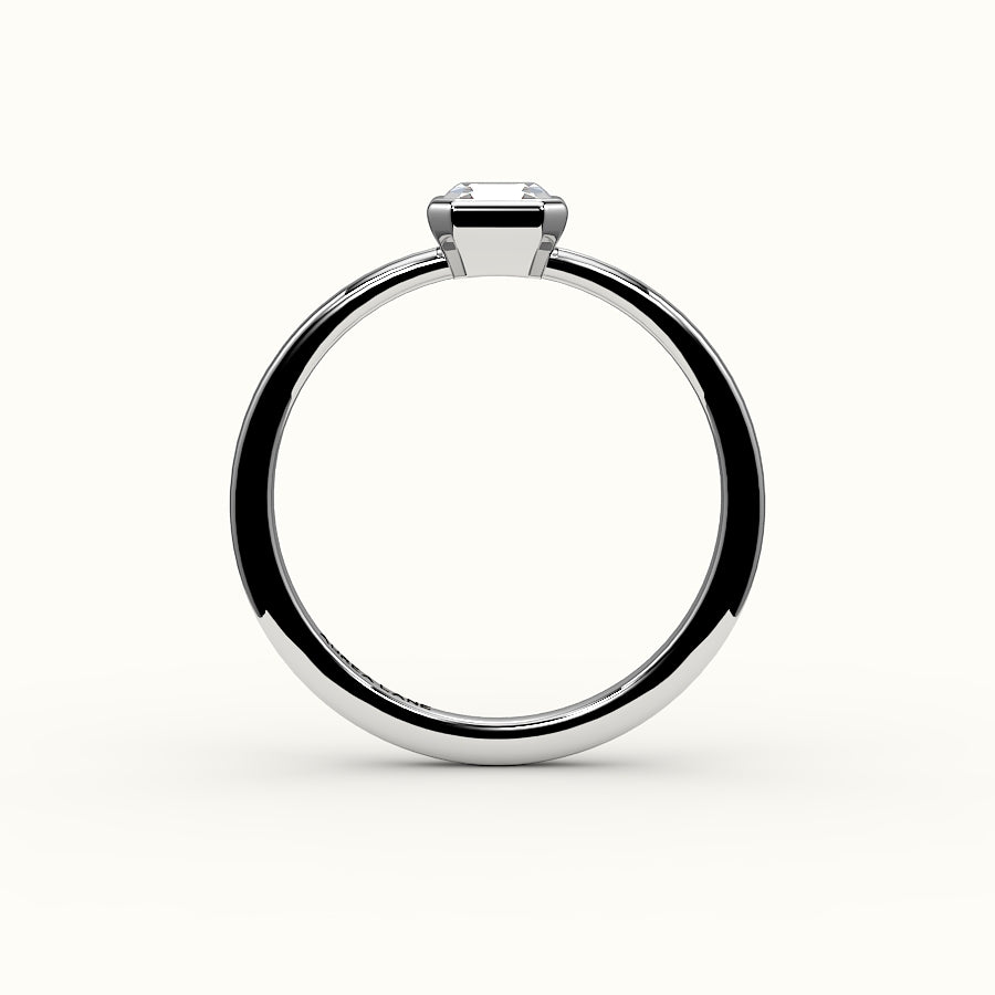 Classic Asscher Cut Bezel Ring Setting