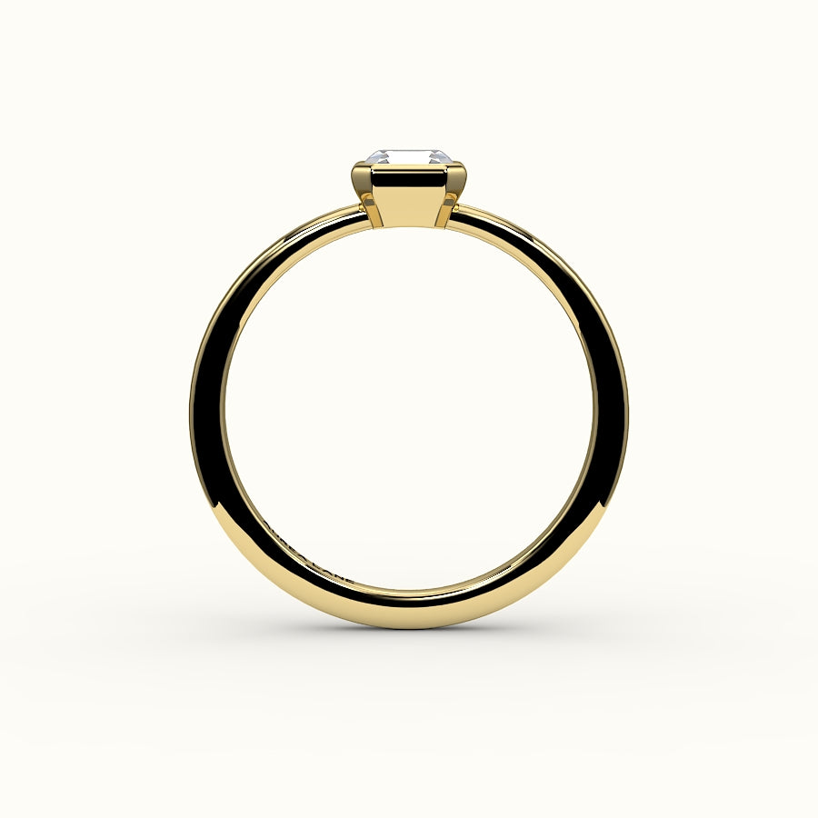 Classic Asscher Cut Bezel Ring Setting