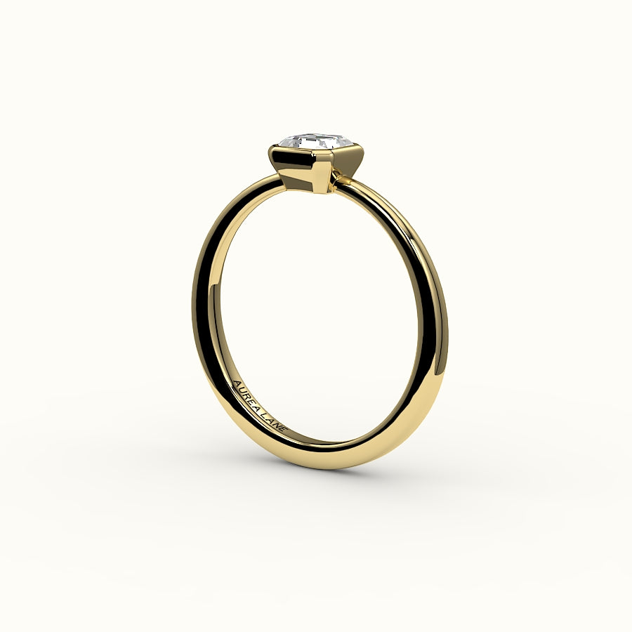 Classic Asscher Cut Bezel Ring Setting