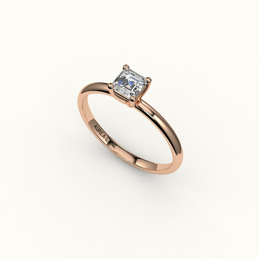 Classic Asscher Cut Solitaire Ring Setting