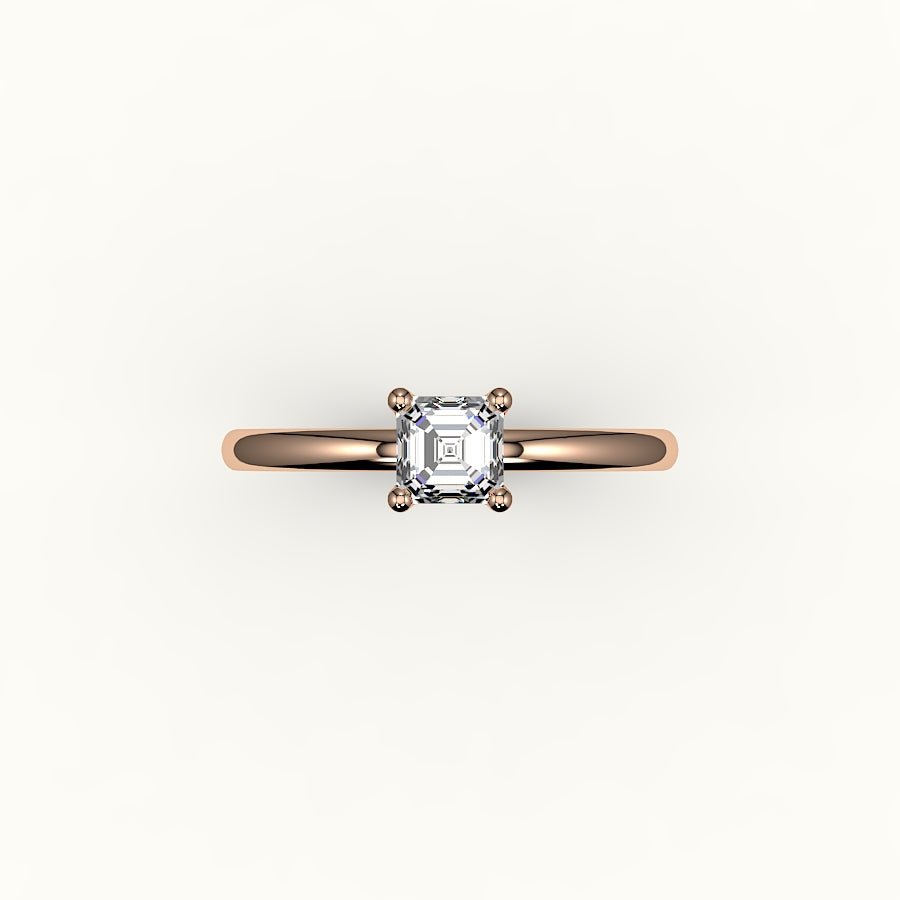Classic Asscher Cut Solitaire Ring Setting
