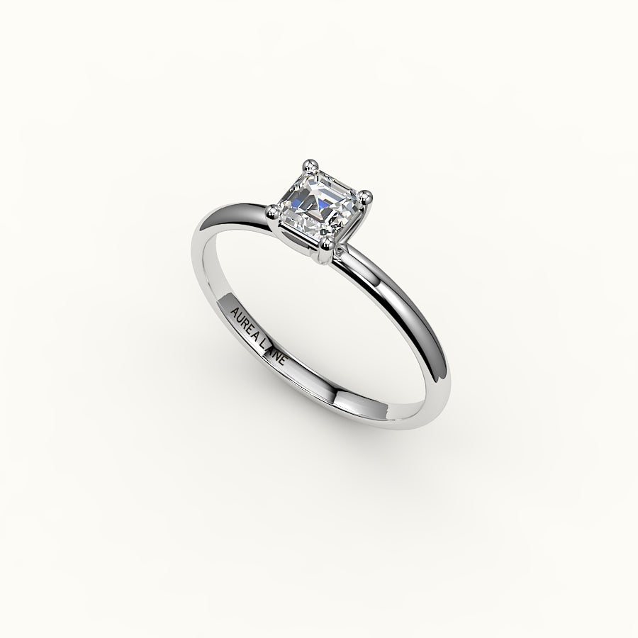 Classic Asscher Cut Solitaire Ring Setting