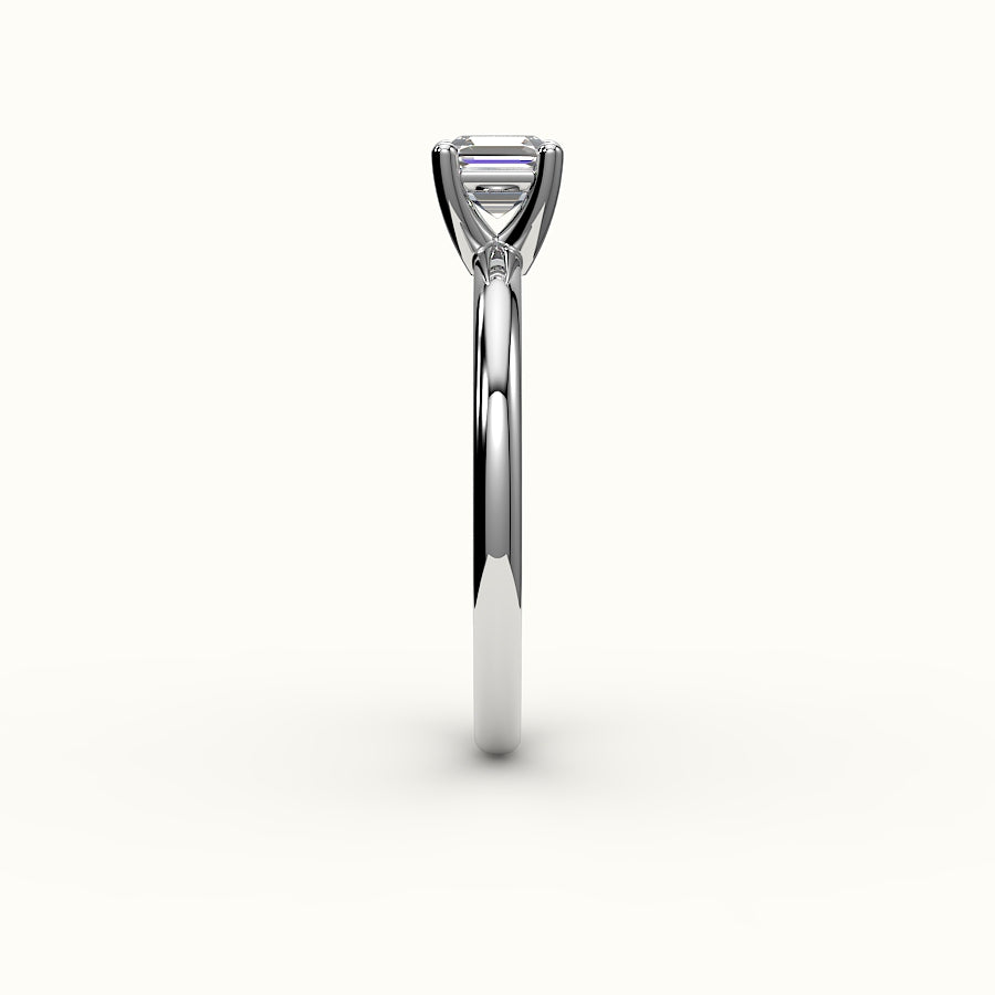 Classic Asscher Cut Solitaire Ring Setting