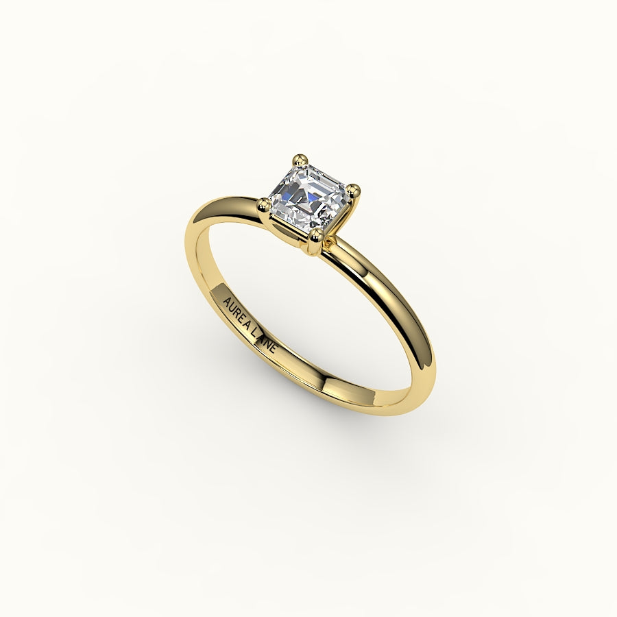 Classic Asscher Cut Solitaire Ring Setting