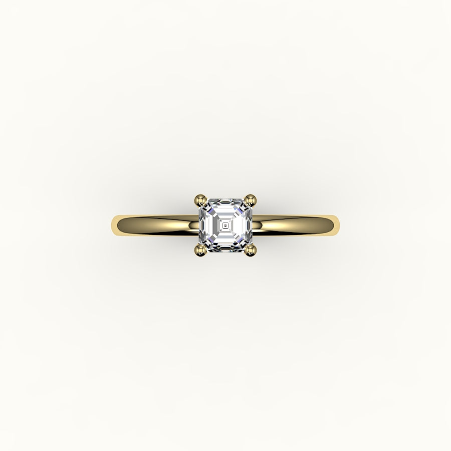 Classic Asscher Cut Solitaire Ring Setting