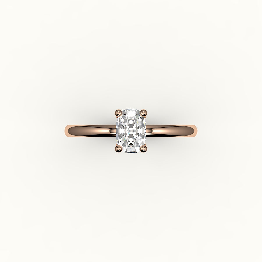 Classic Elongated Cushion Solitaire Ring Setting