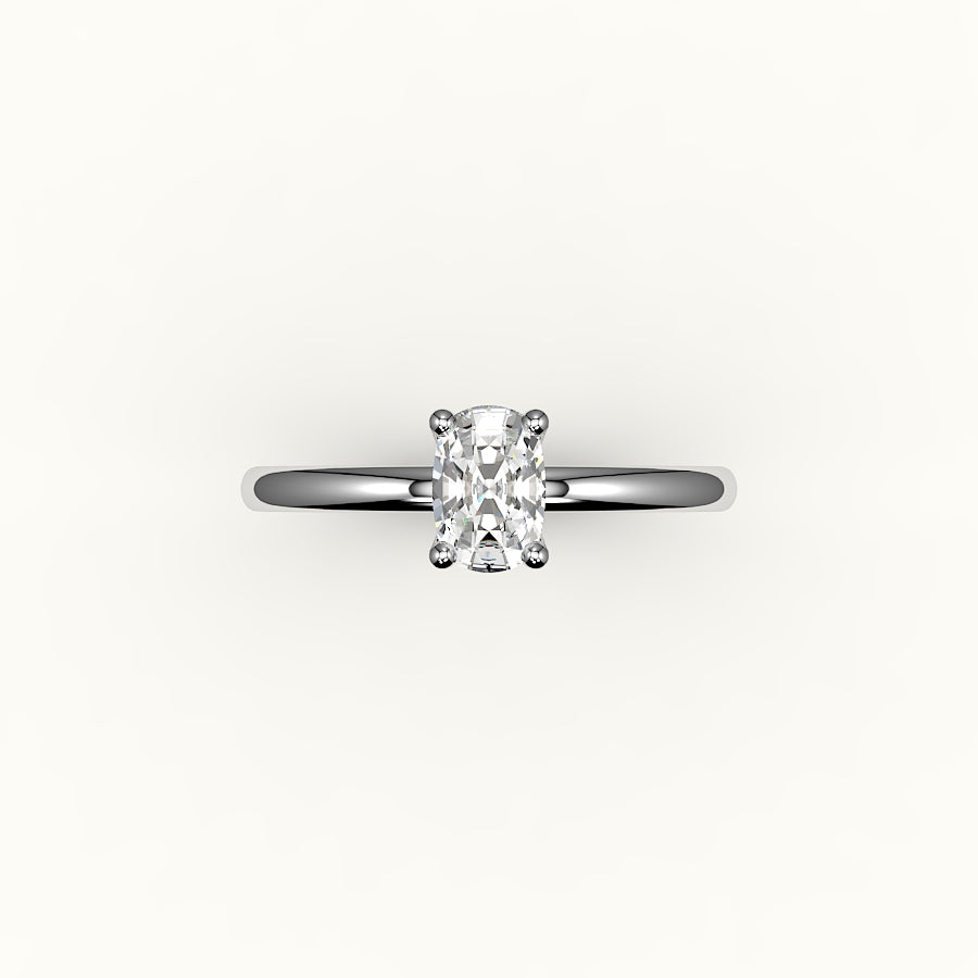 Classic Elongated Cushion Solitaire Ring Setting