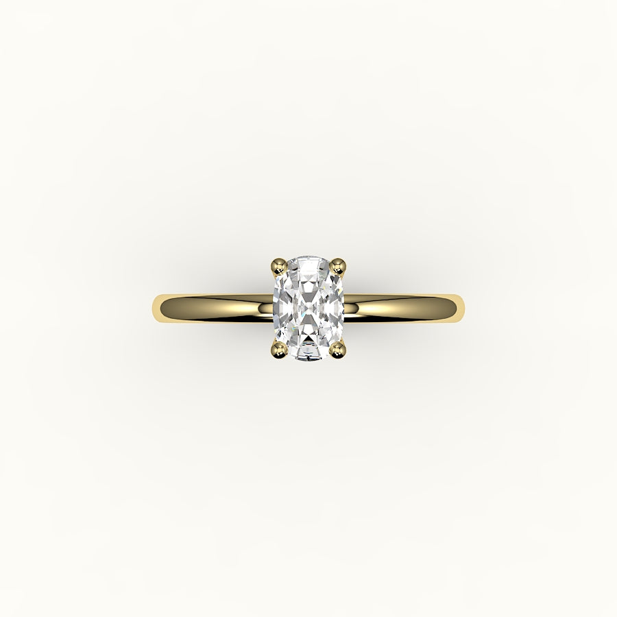 Classic Elongated Cushion Solitaire Ring Setting