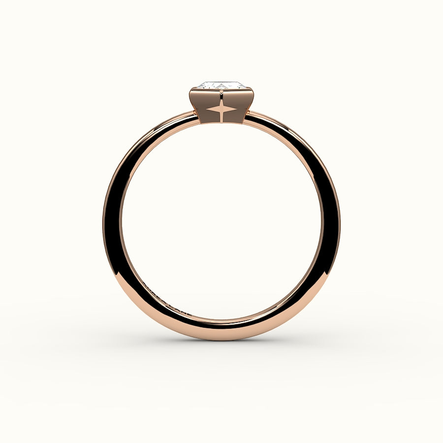 Classic Hexagon Cut Bezel Ring Setting