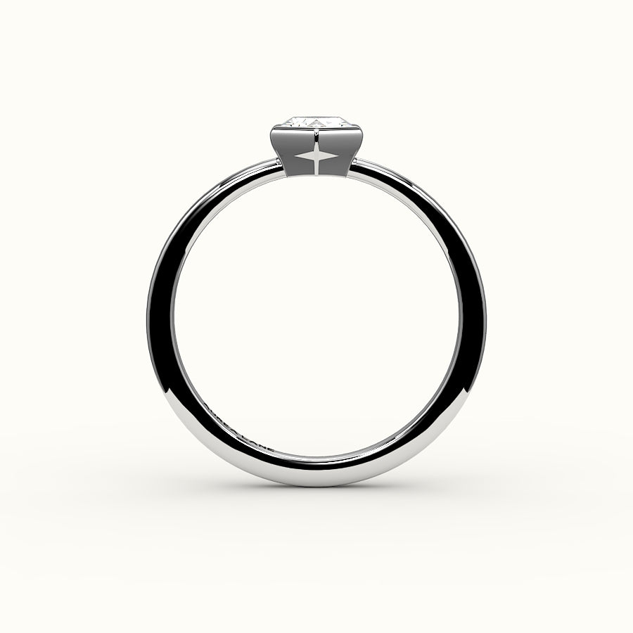 Classic Hexagon Cut Bezel Ring Setting