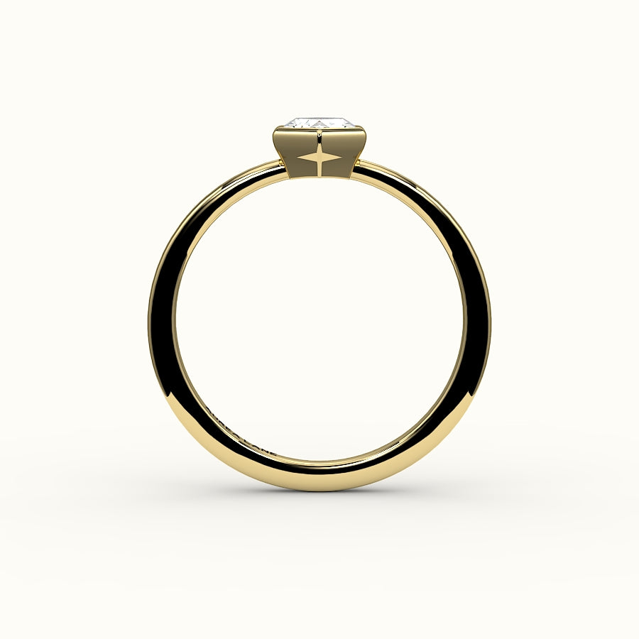 Classic Hexagon Cut Bezel Ring Setting