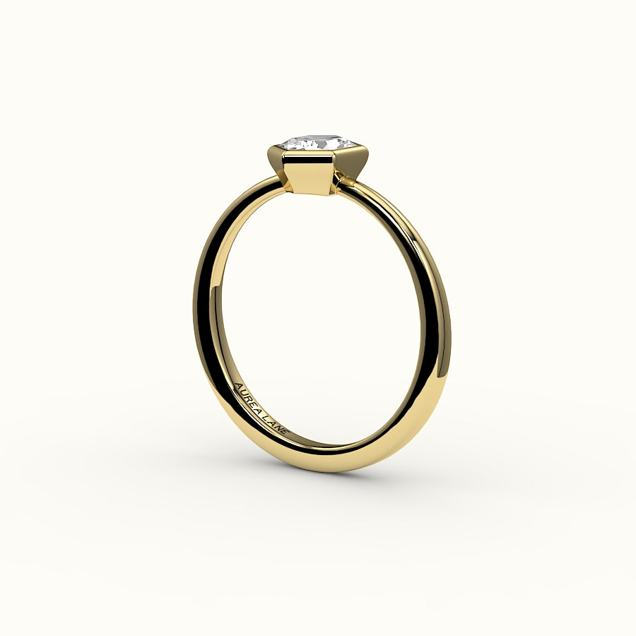 Classic Hexagon Cut Bezel Ring Setting