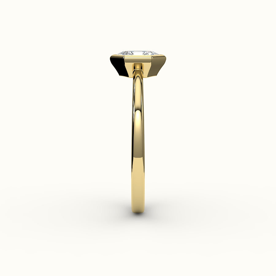 Classic Hexagon Cut Bezel Ring Setting