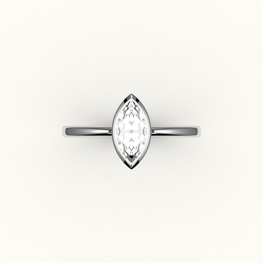 Classic Marquise Cut Bezel Ring Setting