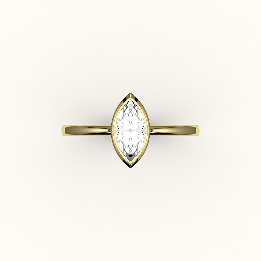 Classic Marquise Cut Bezel Ring Setting