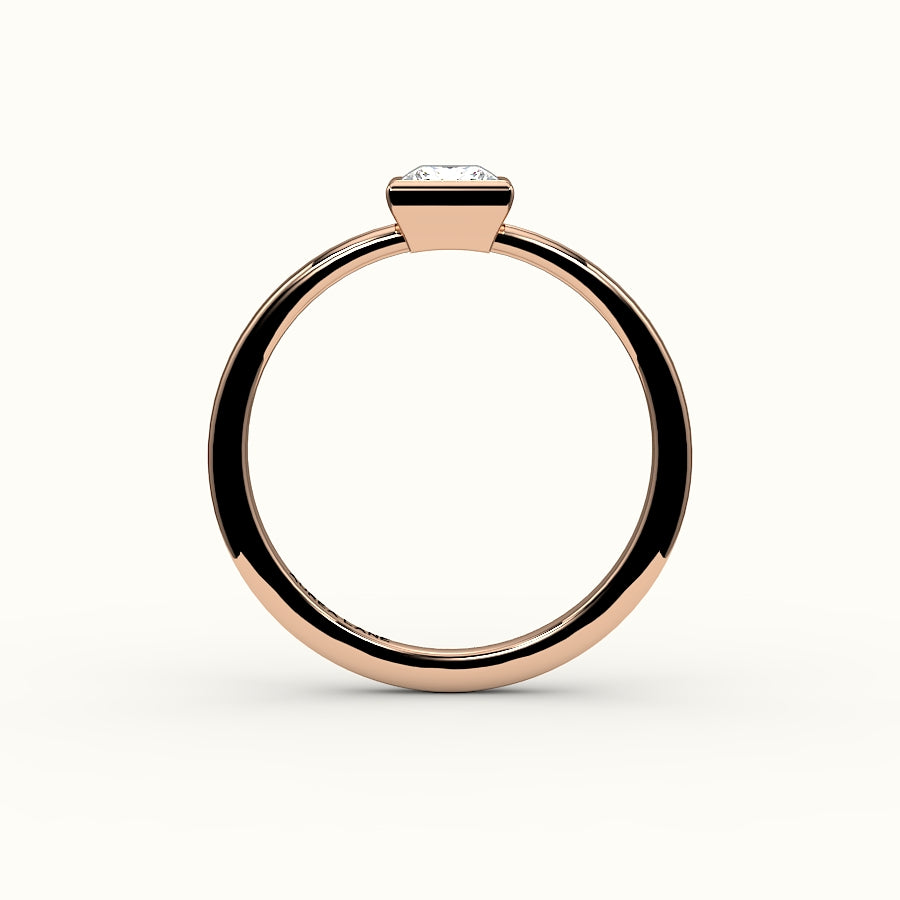 Princess Cut Bezel Ring Setting
