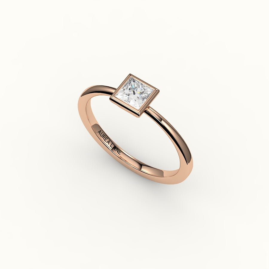 Princess Cut Bezel Ring Setting