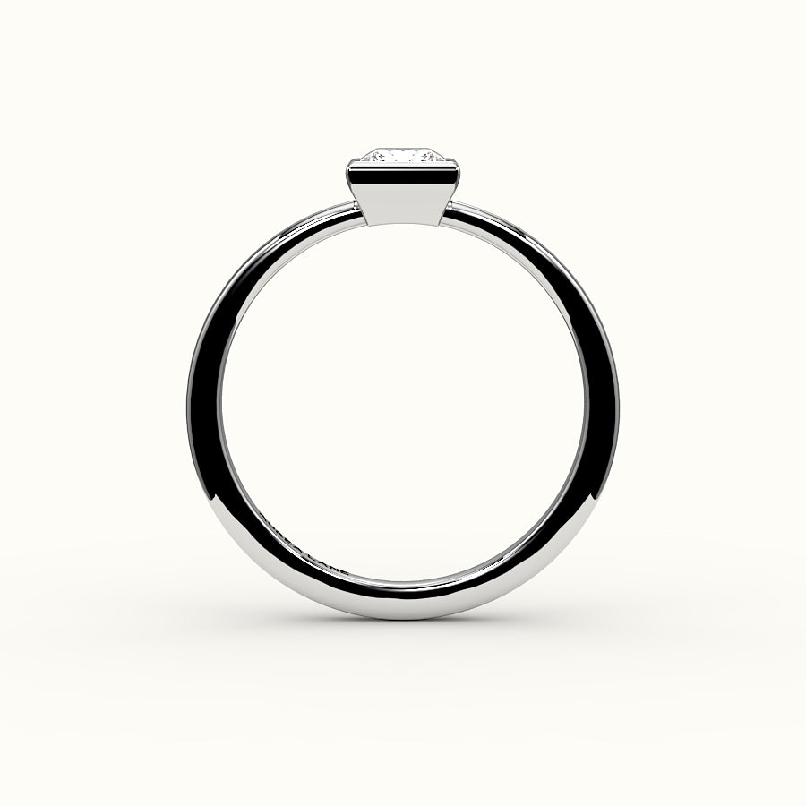 Princess Cut Bezel Ring Setting