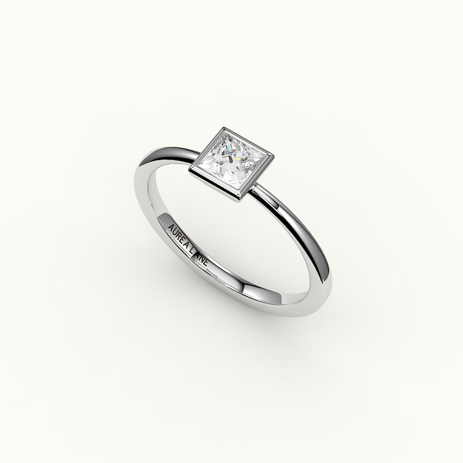 Princess Cut Bezel Ring Setting