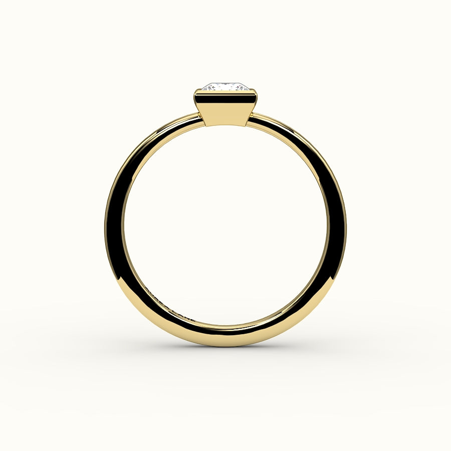 Princess Cut Bezel Ring Setting
