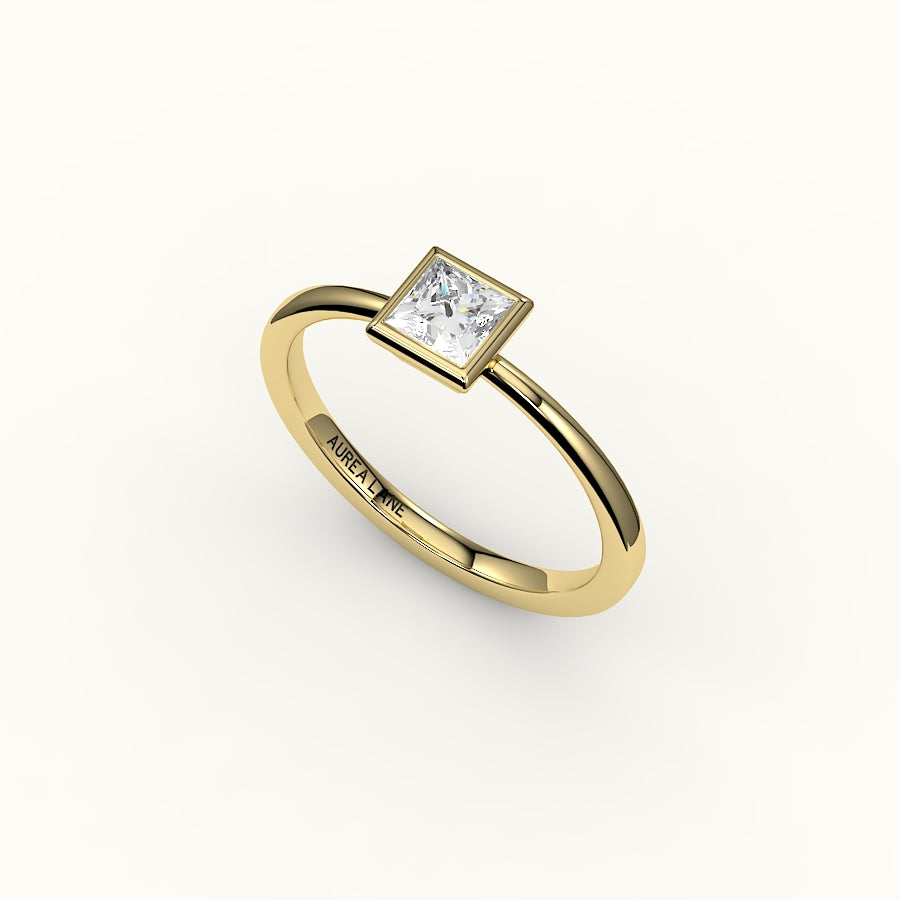 Princess Cut Bezel Ring Setting