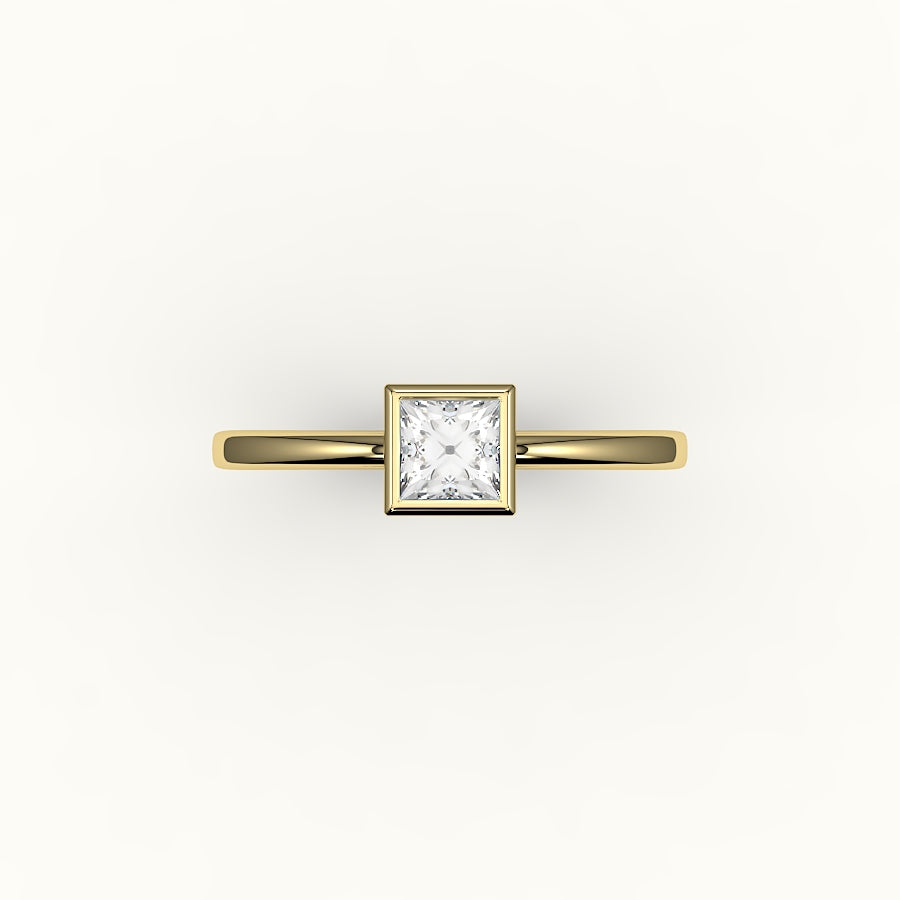 Princess Cut Bezel Ring Setting