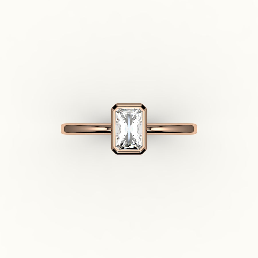 Classic Radiant Cut Bezel Ring Setting