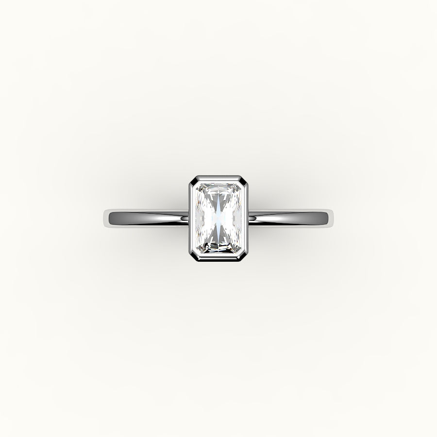 Classic Radiant Cut Bezel Ring Setting