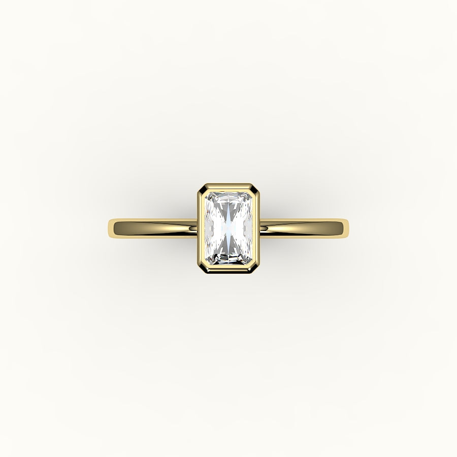Classic Radiant Cut Bezel Ring Setting