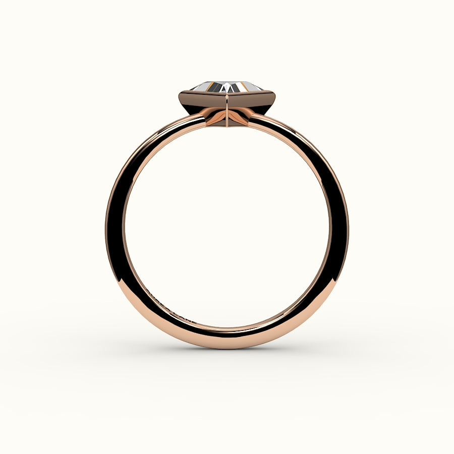 Triangle Cut Bezel Ring Setting