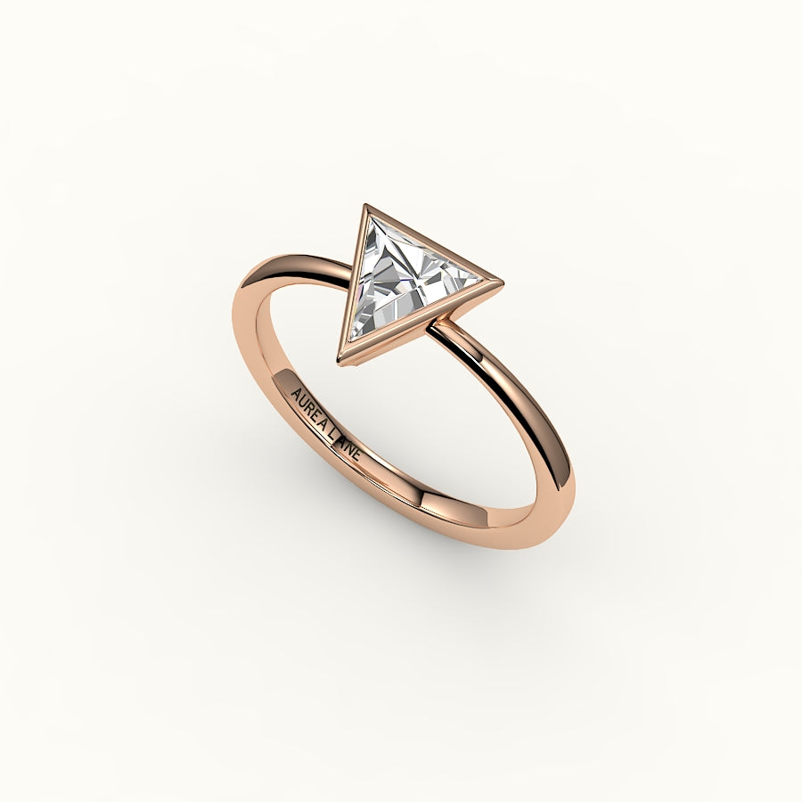 Triangle Cut Bezel Ring Setting