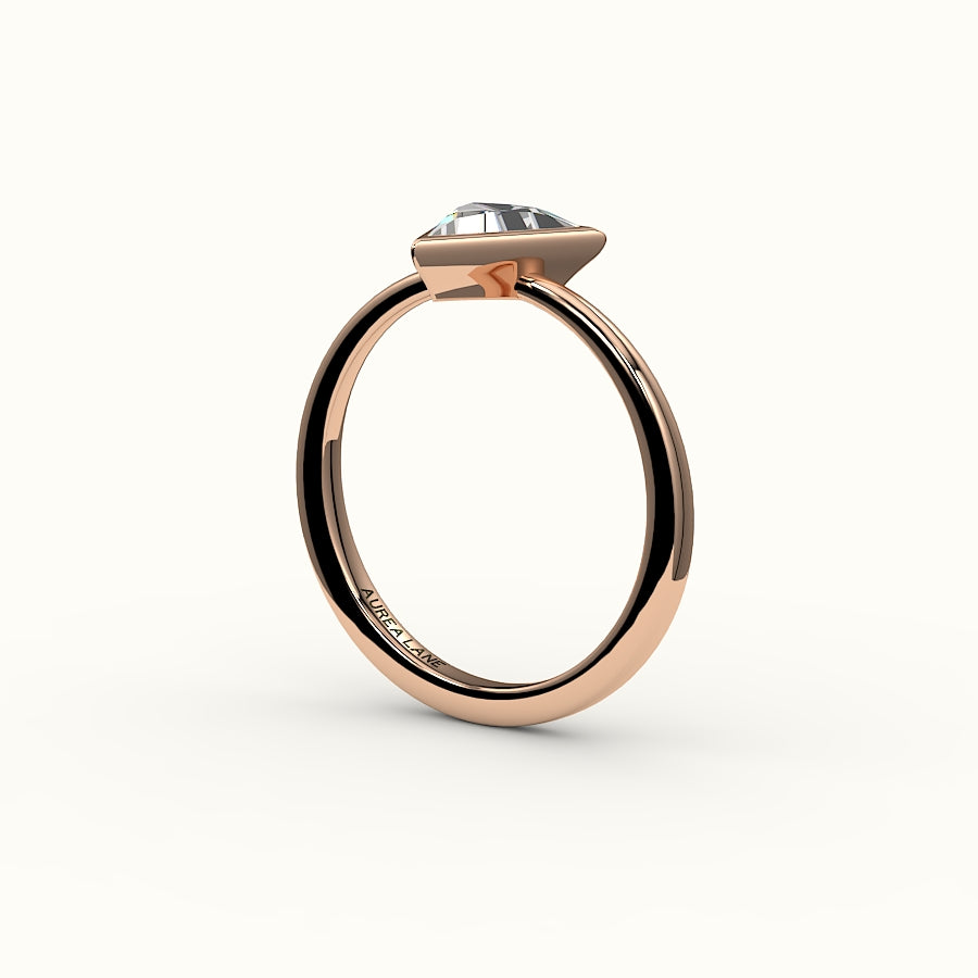 Triangle Cut Bezel Ring Setting
