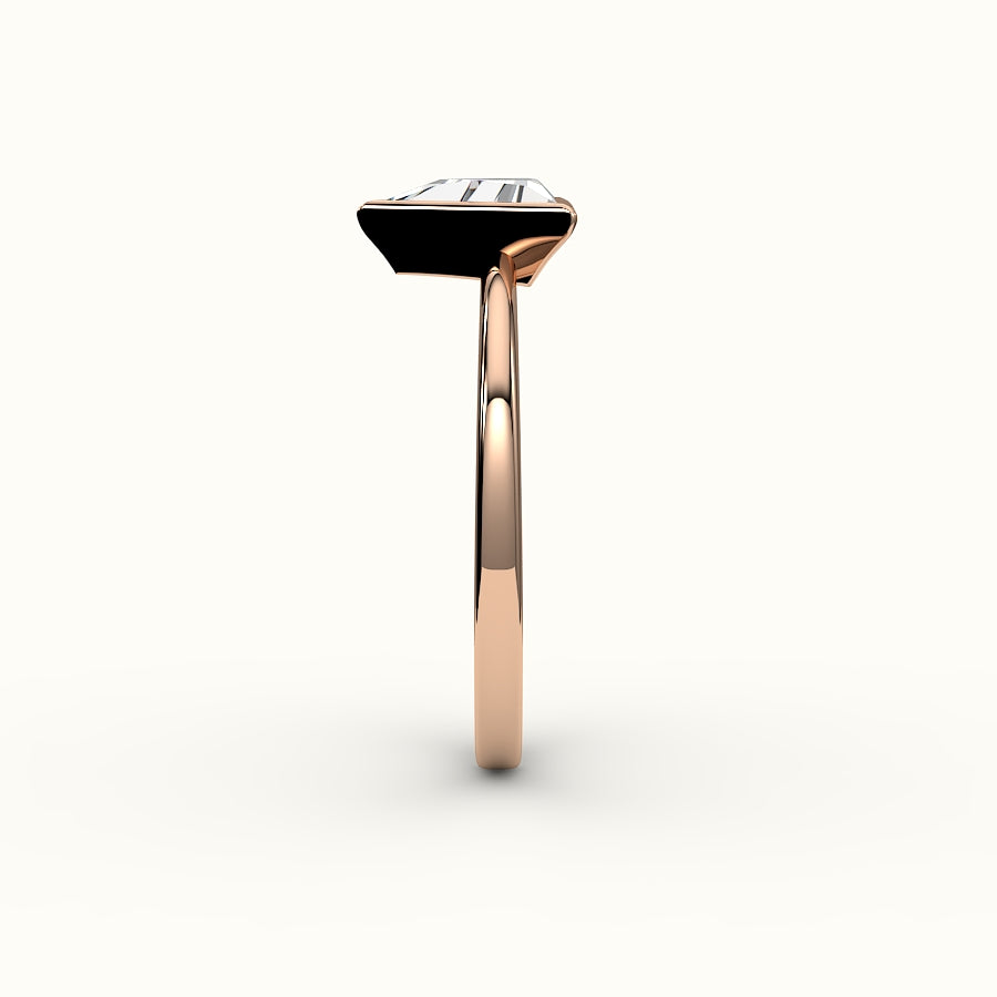 Triangle Cut Bezel Ring Setting