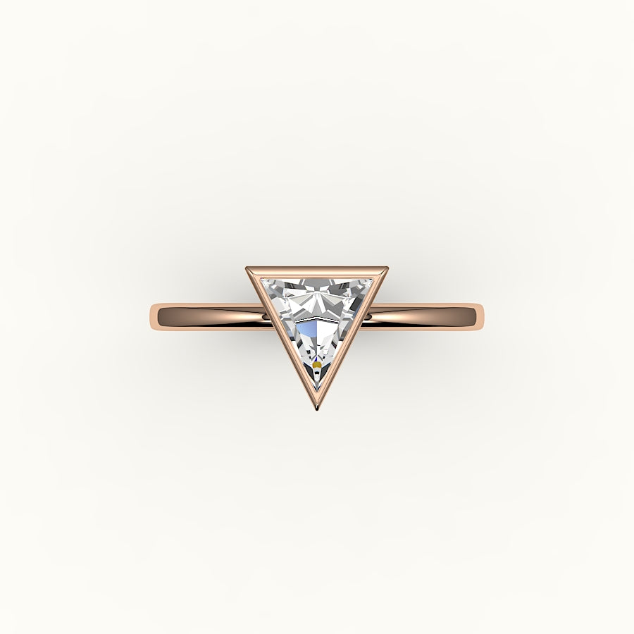 Triangle Cut Bezel Ring Setting