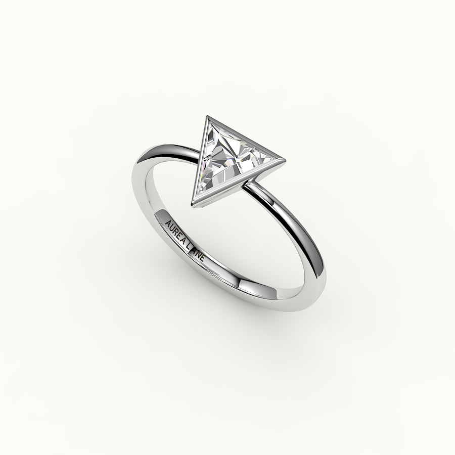 Triangle Cut Bezel Ring Setting