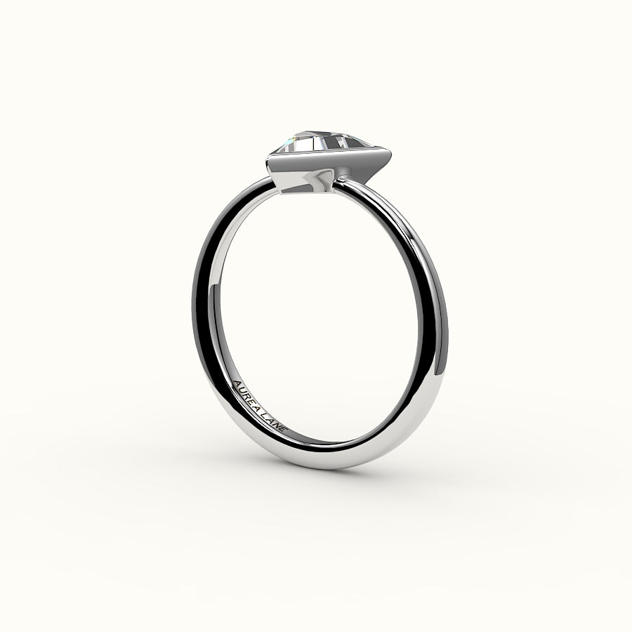 Triangle Cut Bezel Ring Setting