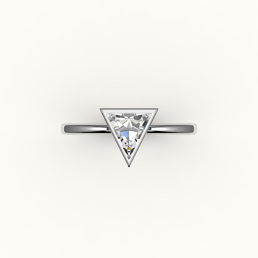 Triangle Cut Bezel Ring Setting