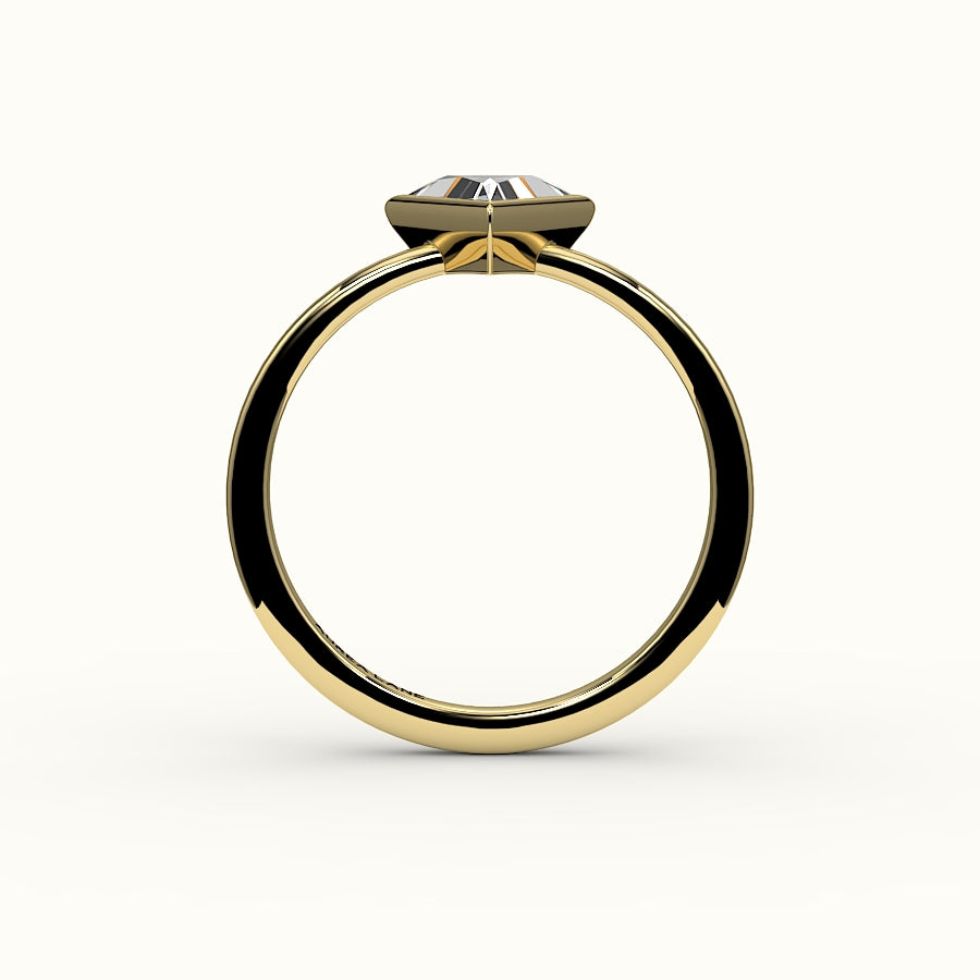 Triangle Cut Bezel Ring Setting
