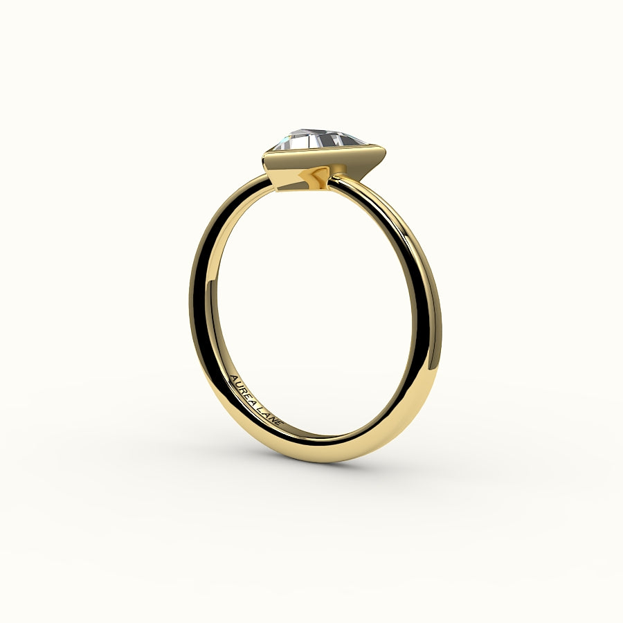 Triangle Cut Bezel Ring Setting