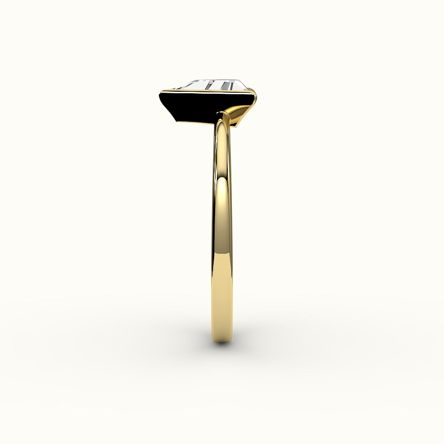 Triangle Cut Bezel Ring Setting