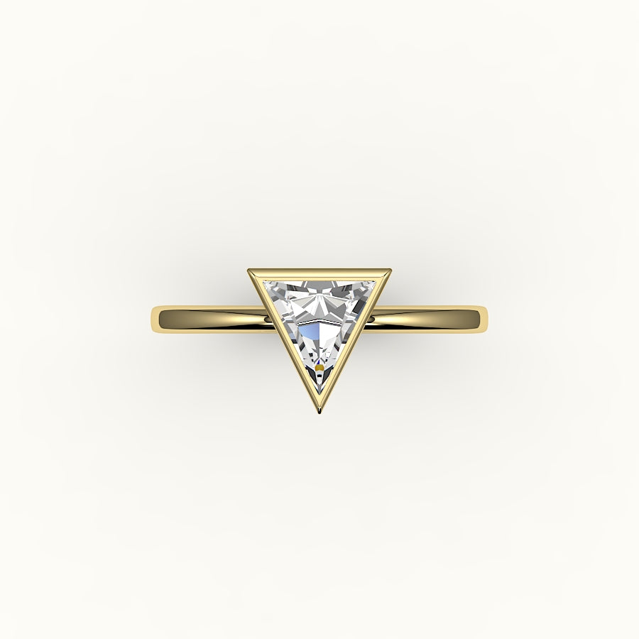 Triangle Cut Bezel Ring Setting