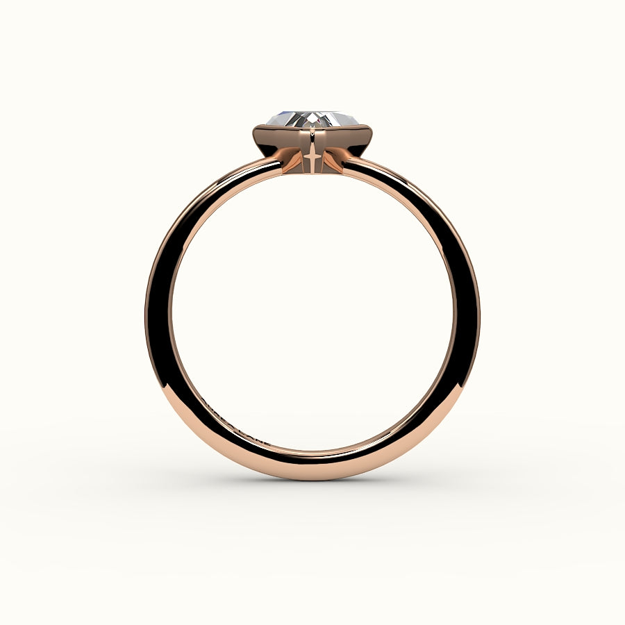 Trillion Cut Bezel Ring Setting