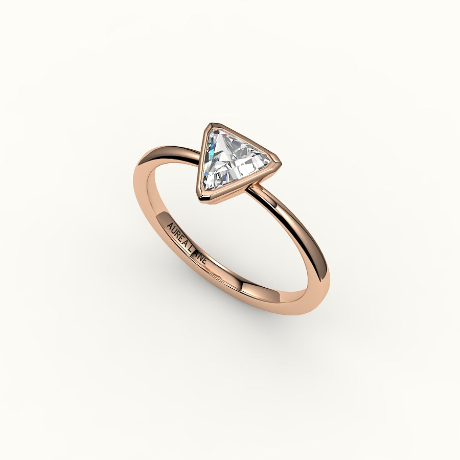 Trillion Cut Bezel Ring Setting