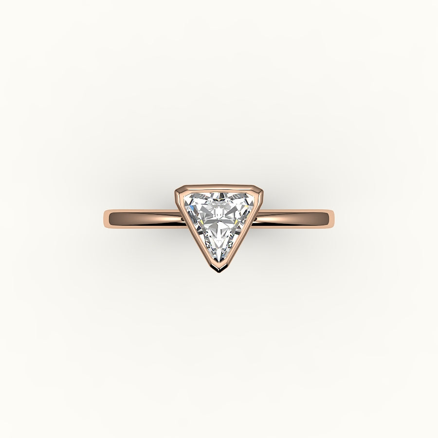 Trillion Cut Bezel Ring Setting