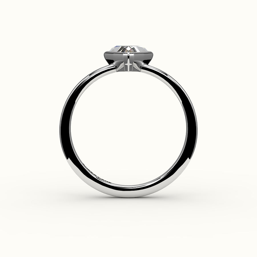 Trillion Cut Bezel Ring Setting